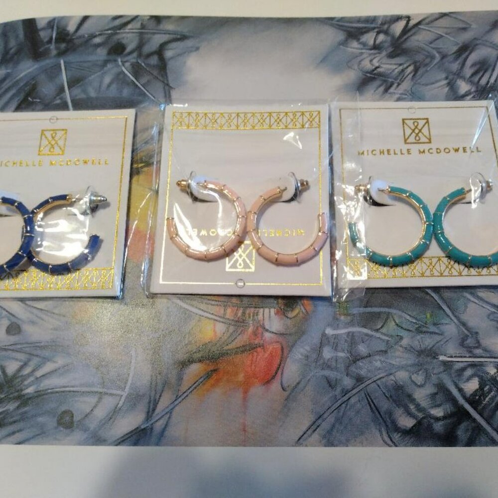 Michelle Mcdowell Enamel Open Hoop Earrings